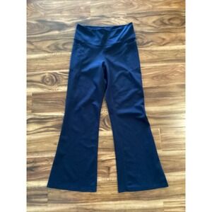 Jockey Women's L  Flare Yoga Pants Side Cell Pockets Dark Navy Blue